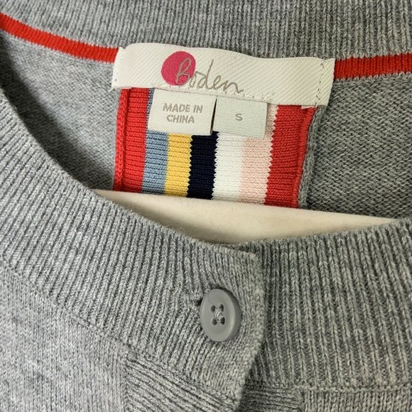 Boden Rainbow Stripe Cardigan Sweater Size Small - Picture 6 of 12